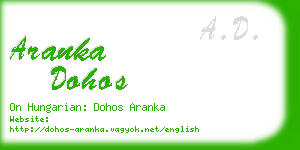 aranka dohos business card